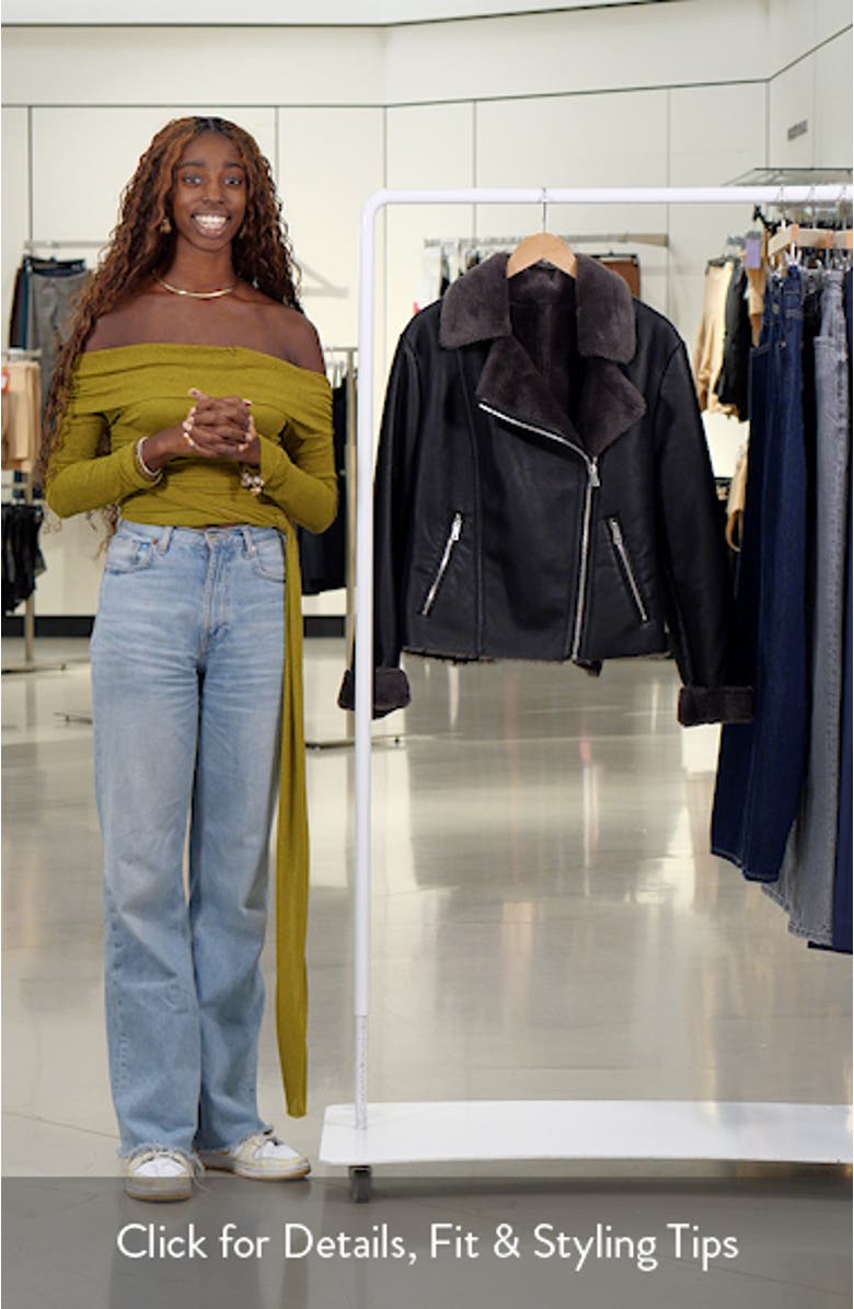 Faux Leather Moto Jacket with Faux Fur Lining, sales video thumbnail