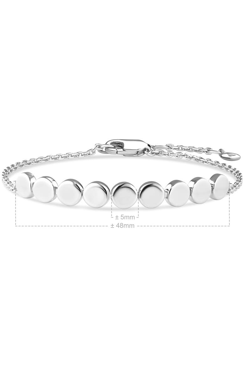 Round Link Chain Bracelet in Rhodium Plated Sterling Silver, Alternate, color, Silver