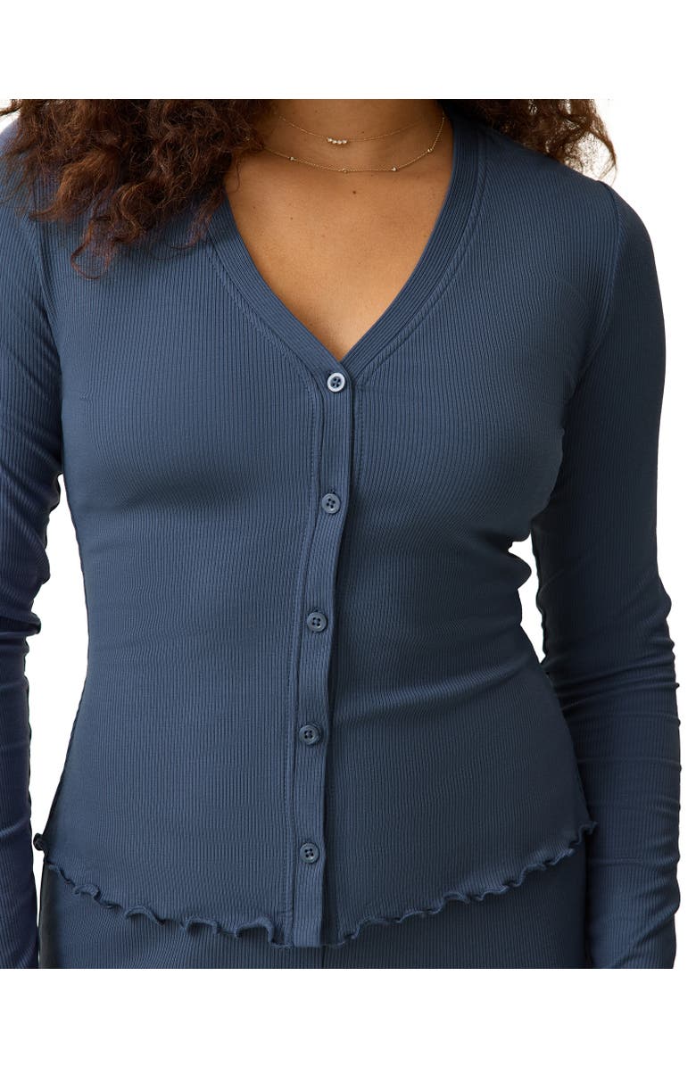 Kindred Bravely Ribbed Modal Cardigan, Alternate, color, Light Navy
