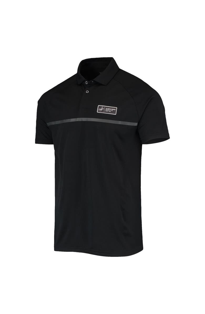 LEVELWEAR Men's Levelwear Black Los Angeles Dodgers Sector Raglan Polo, Alternate, color, 