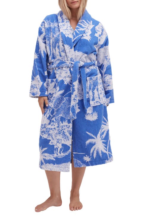 Print Terry Cloth Robe