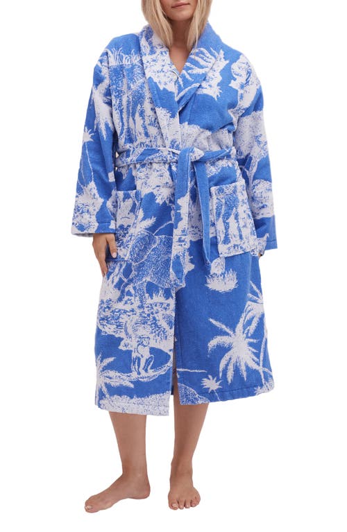 DESMOND & DEMPSEY DESMOND & DEMPSEY PRINT TERRY CLOTH ROBE 
