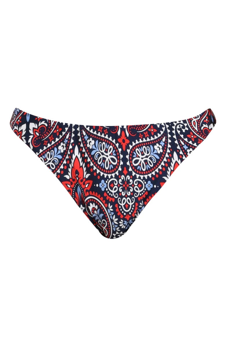 Sunshine 79 Americana Paisley French Cut Bikini Bottoms, Alternate, color, Blue Multi