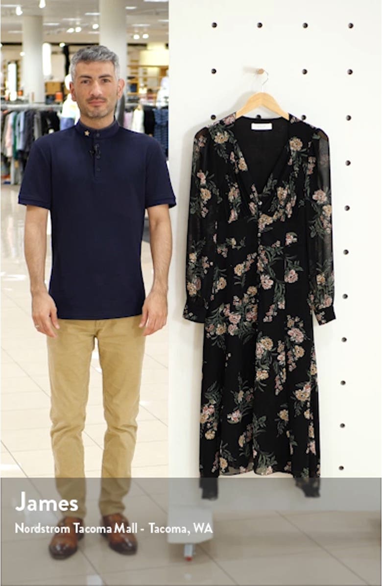 Floral Long Sleeve Midi Dress, sales video thumbnail
