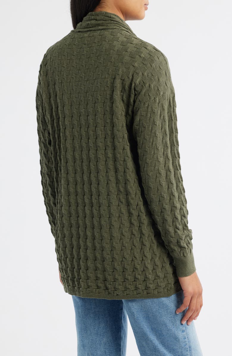 MARGARET O'LEARY 3-D Open Cotton Cardigan, Alternate, color, 