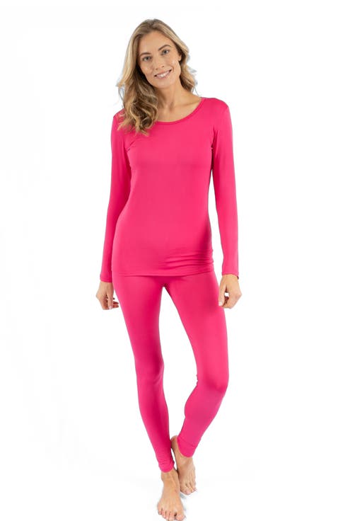 Women's Solid Thermal Pajama Set