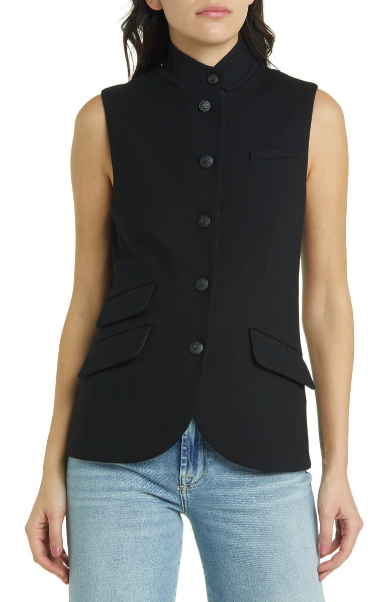 rag & bone Slade Ponte Vest, Alternate, color, Black