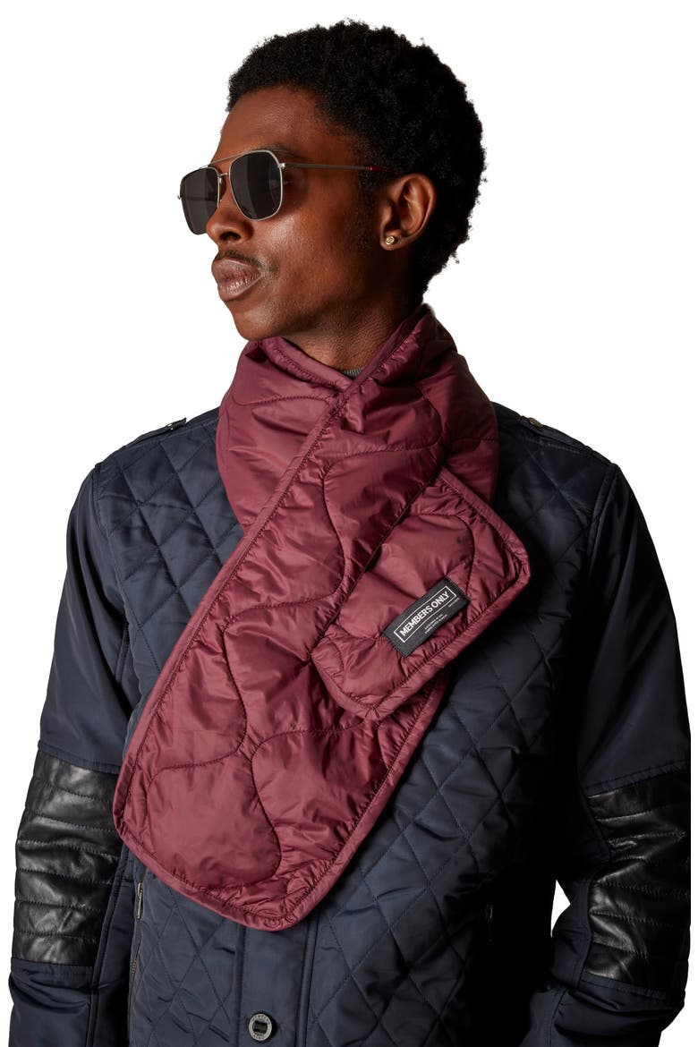 Quilted Scarf, Main, color, Burgundy