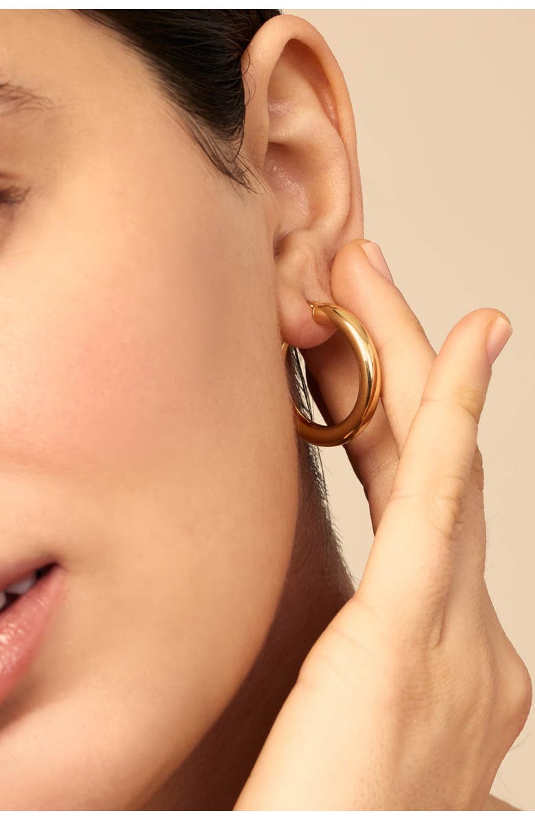 Oradina 18K Gold Everything Bold Large Hoops, Alternate, color, Yellow Gold