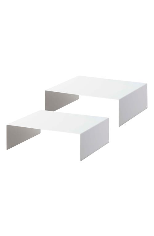 Yamazaki Set Of 2 Riser Shelves In White