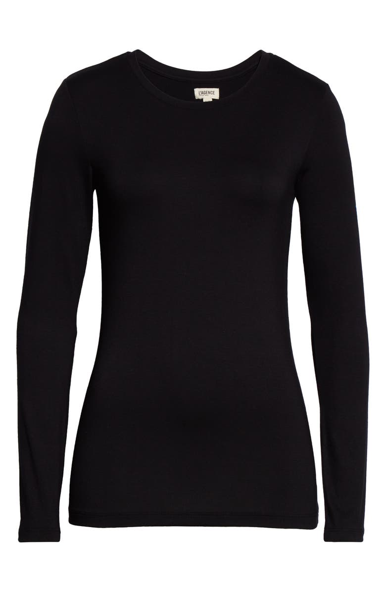 L'AGENCE Tess Long Sleeve Stretch Jersey Top, Alternate, color, 