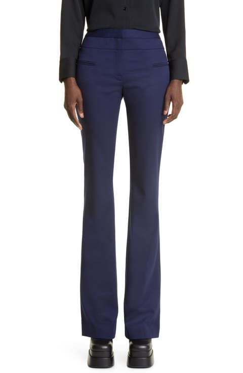 Stretch Wool Serge Straight Leg Pants