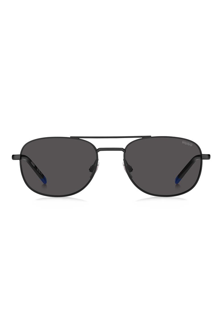 56mm Navigator Sunglasses, Main, color, MATTE BLACK/ GREY
