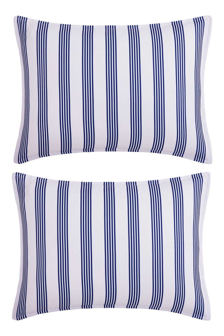 Campus Stripe 4-Piece Bedding Set, Alternate, color, WHITE/ BLUE