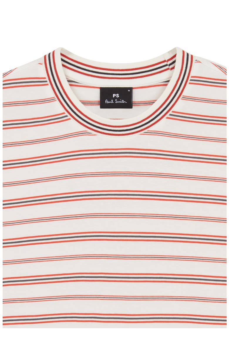 Casual Fit Stripe Organic Cotton T-Shirt, Alternate, color, OFF WHITE
