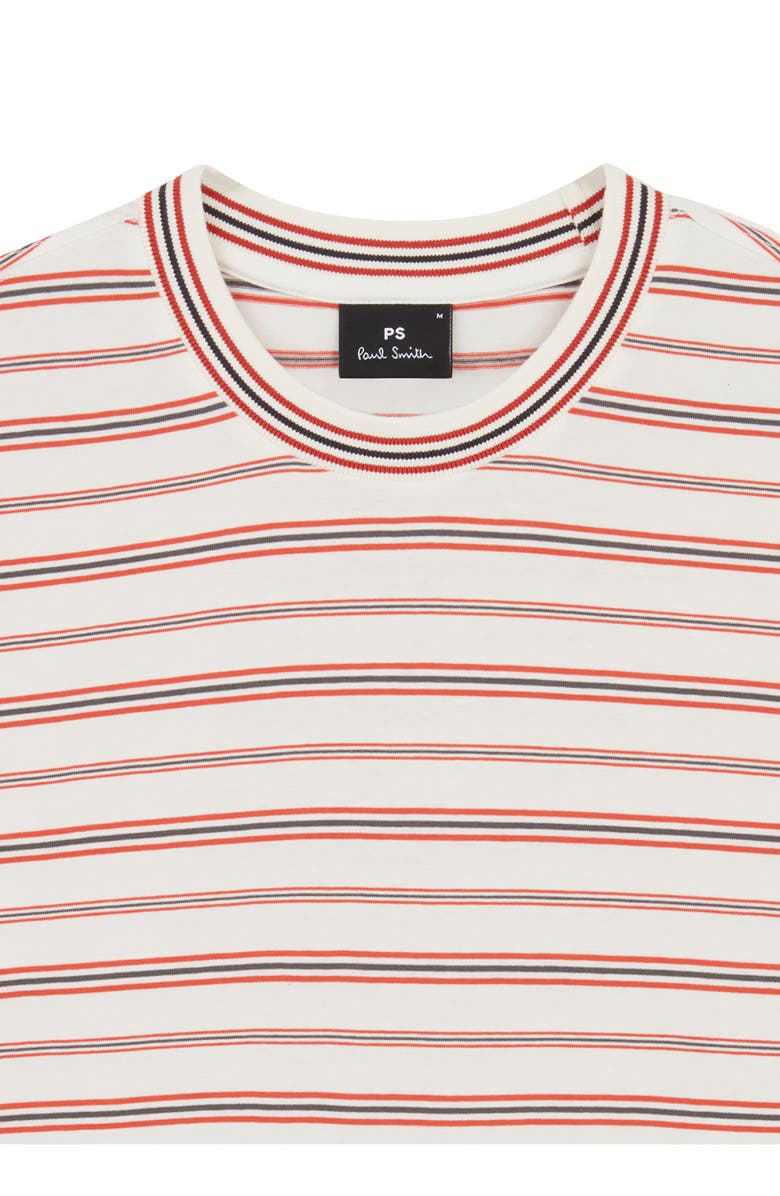 PS Paul Smith Casual Fit Stripe Organic Cotton T-Shirt, Alternate, color, Off White