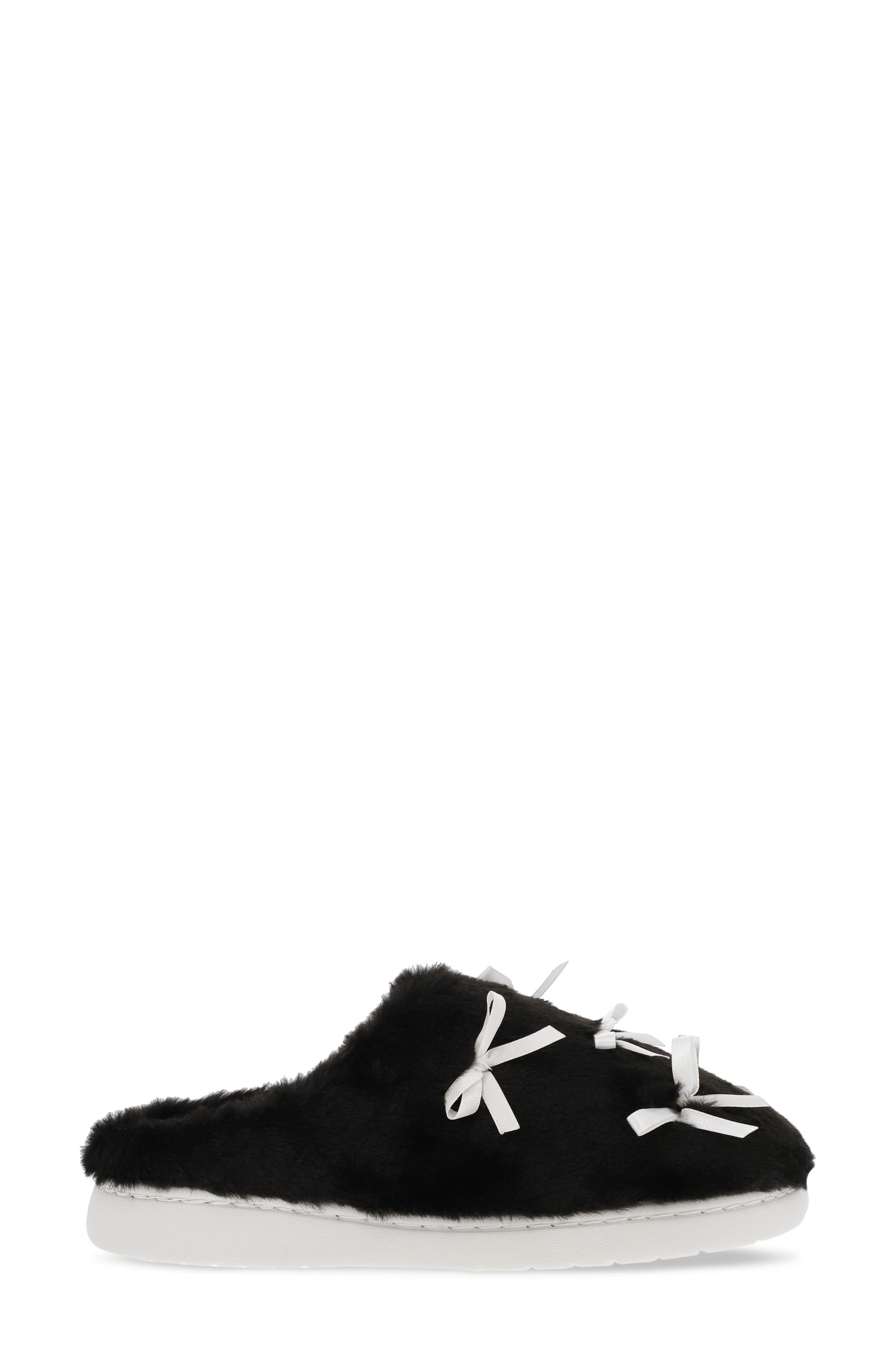 Cozi Slipper, Alternate, color, BLACK 3D MINI BOW