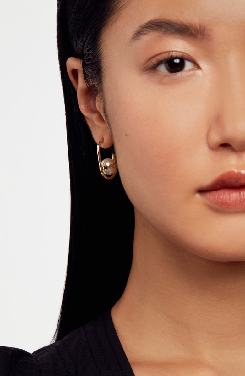 Ted Baker London Perrita Imitation Pearl Hoop Earrings, Alternate, color,