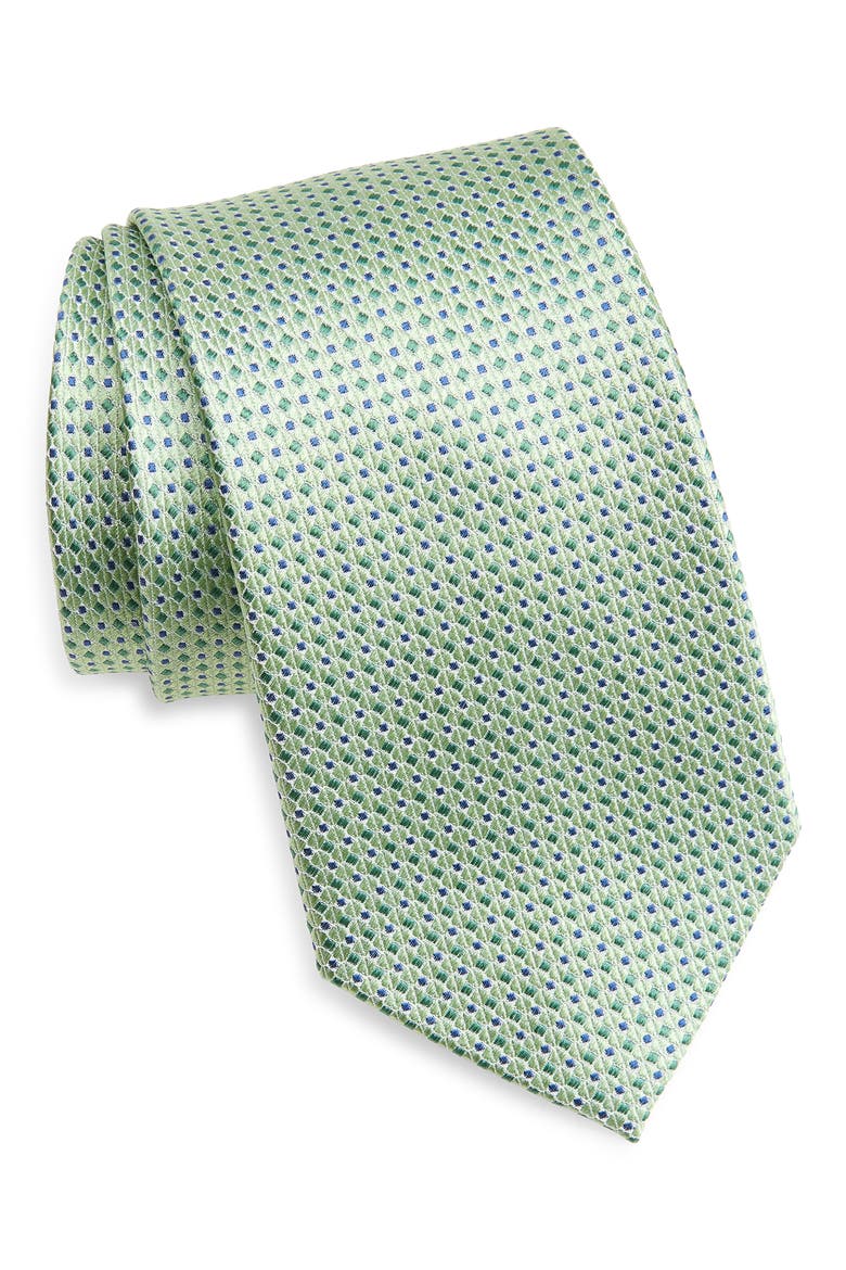 Jacquard Silk Tie, Main, color, GREEN
