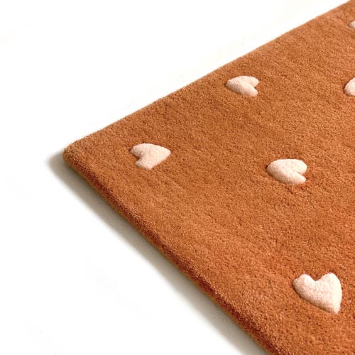 Maison Deux Hearts Rug In Brown
