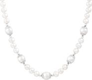 SPLENDID PEARLS Sterling Silver Filigree 6-12mm Cultured Freshwater Pearl Station Necklace
