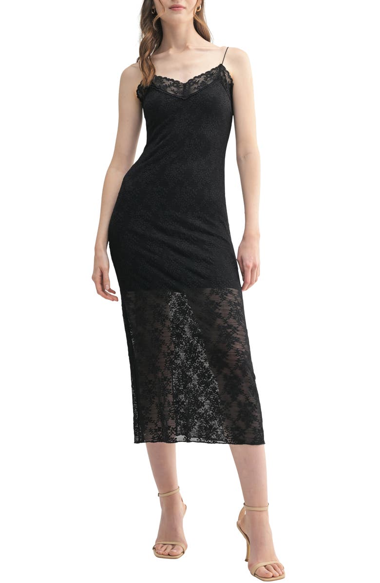 Lush Lace Slip Midi Dress, Main, color,