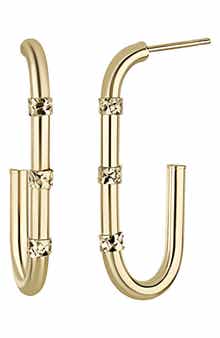 Bony Levy 14K Gold Elongated Hoop Earrings