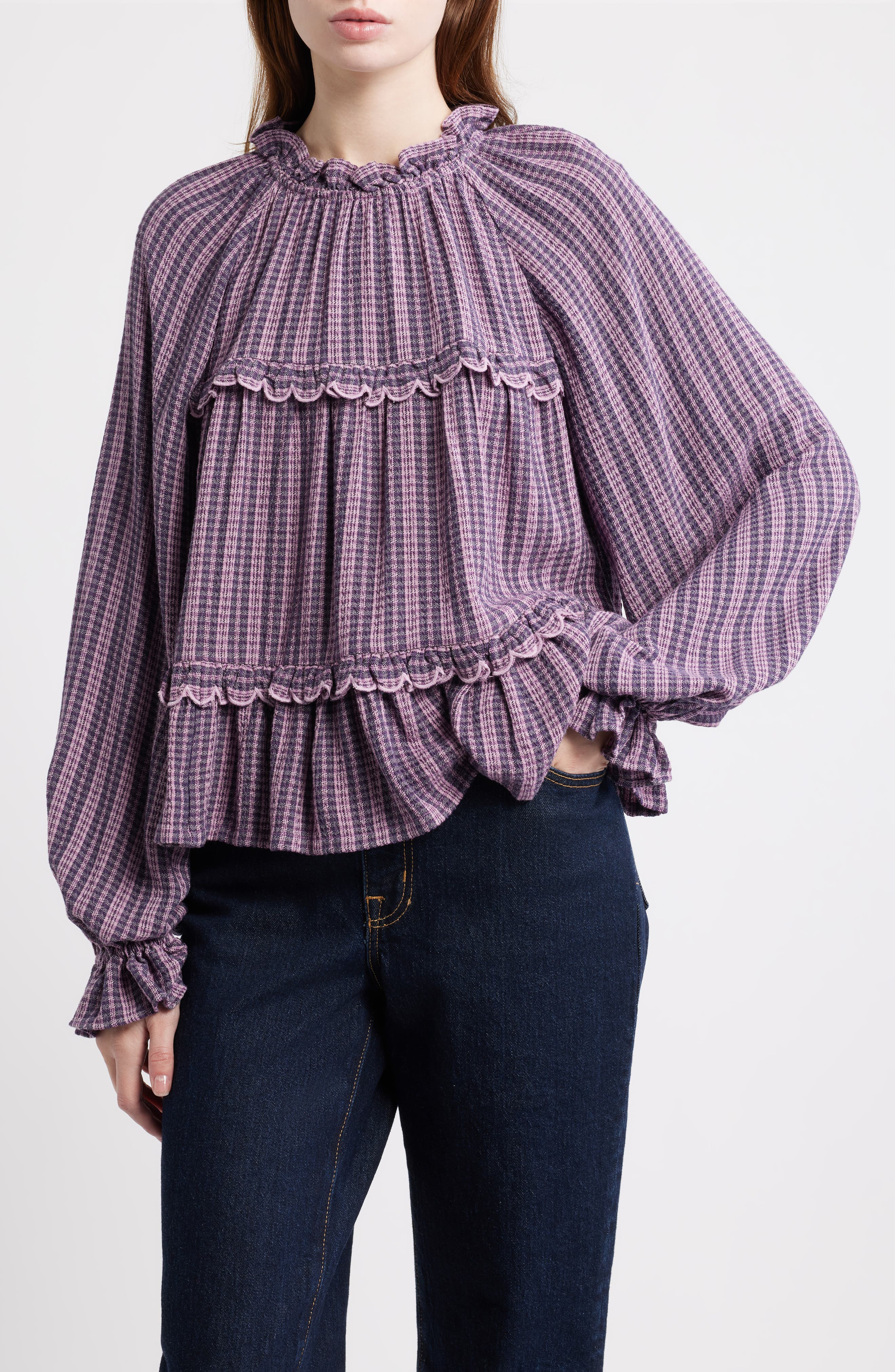 Treasure & Bond Long Sleeve Plaid Woven Shirt