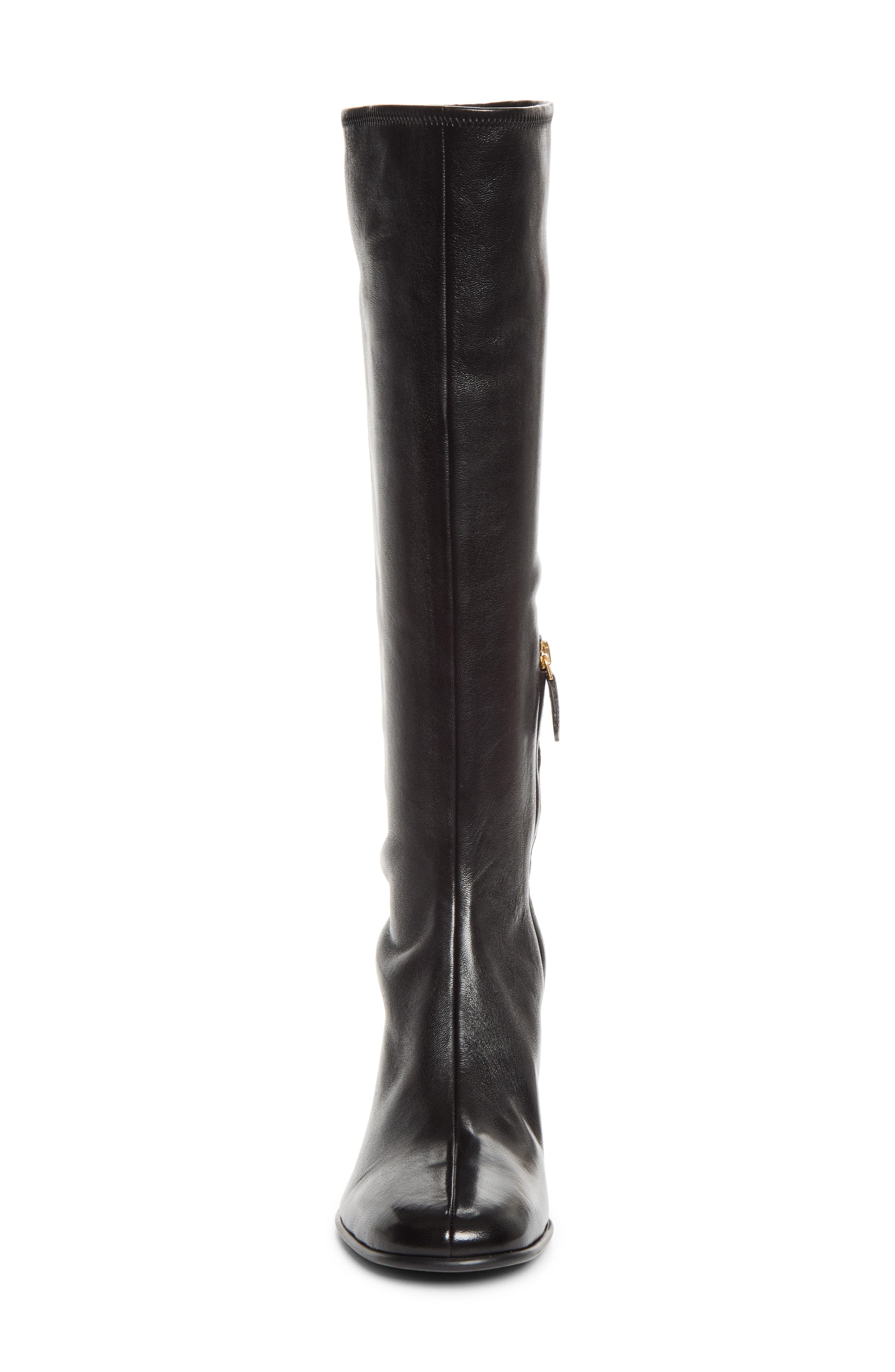 Stretch Leather Knee High Boot, Alternate, color, NERO