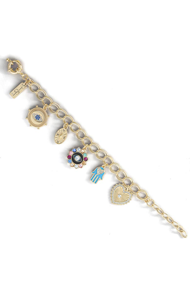 Jessica Simpson Gold-Tone Evil Eye Bracelet, Alternate, color, 