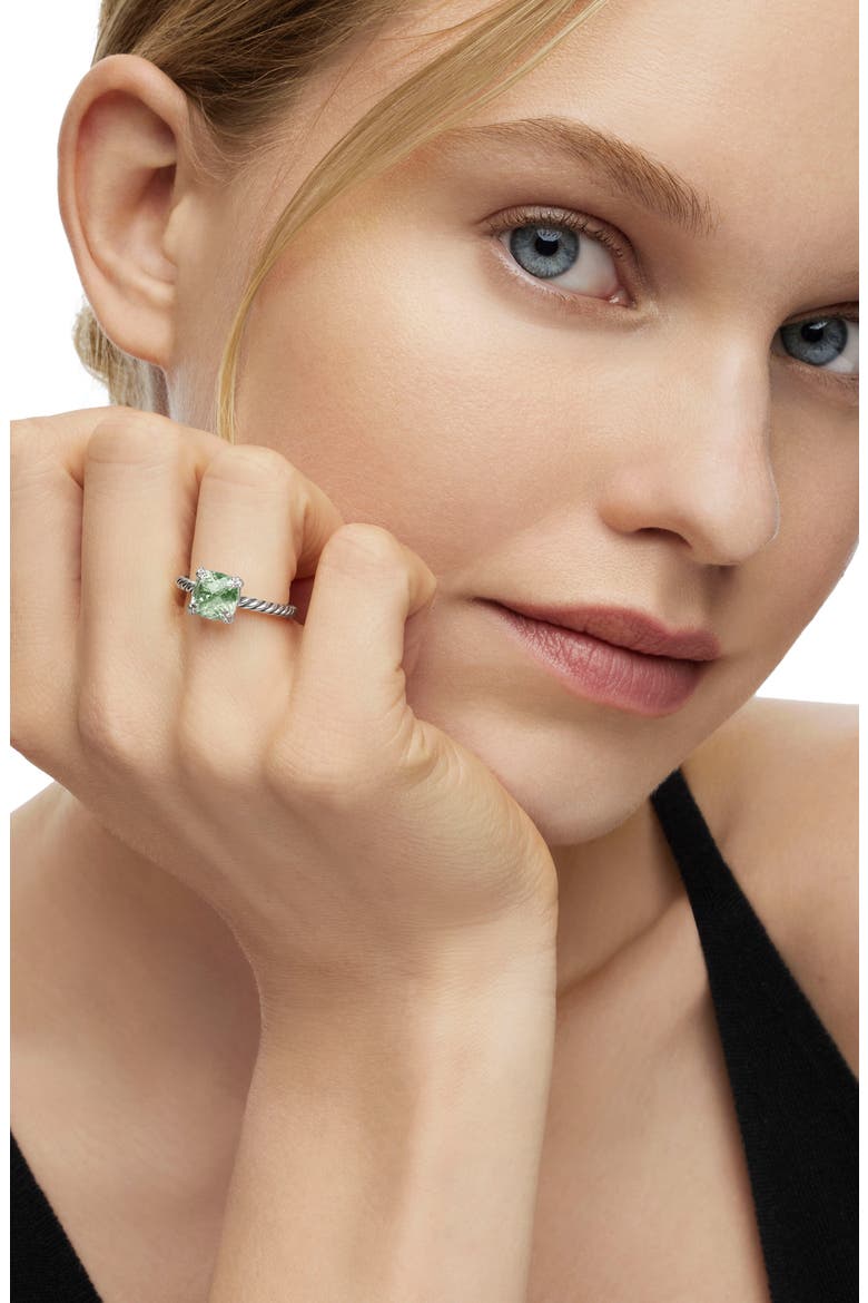 Chatelaine® Ring with Semiprecious Stone & Diamonds, Alternate, color, PRASIOLITE