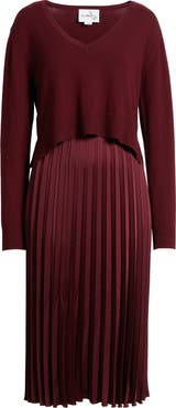 Sam Edelman Pleated Slipdress and Sweater Set