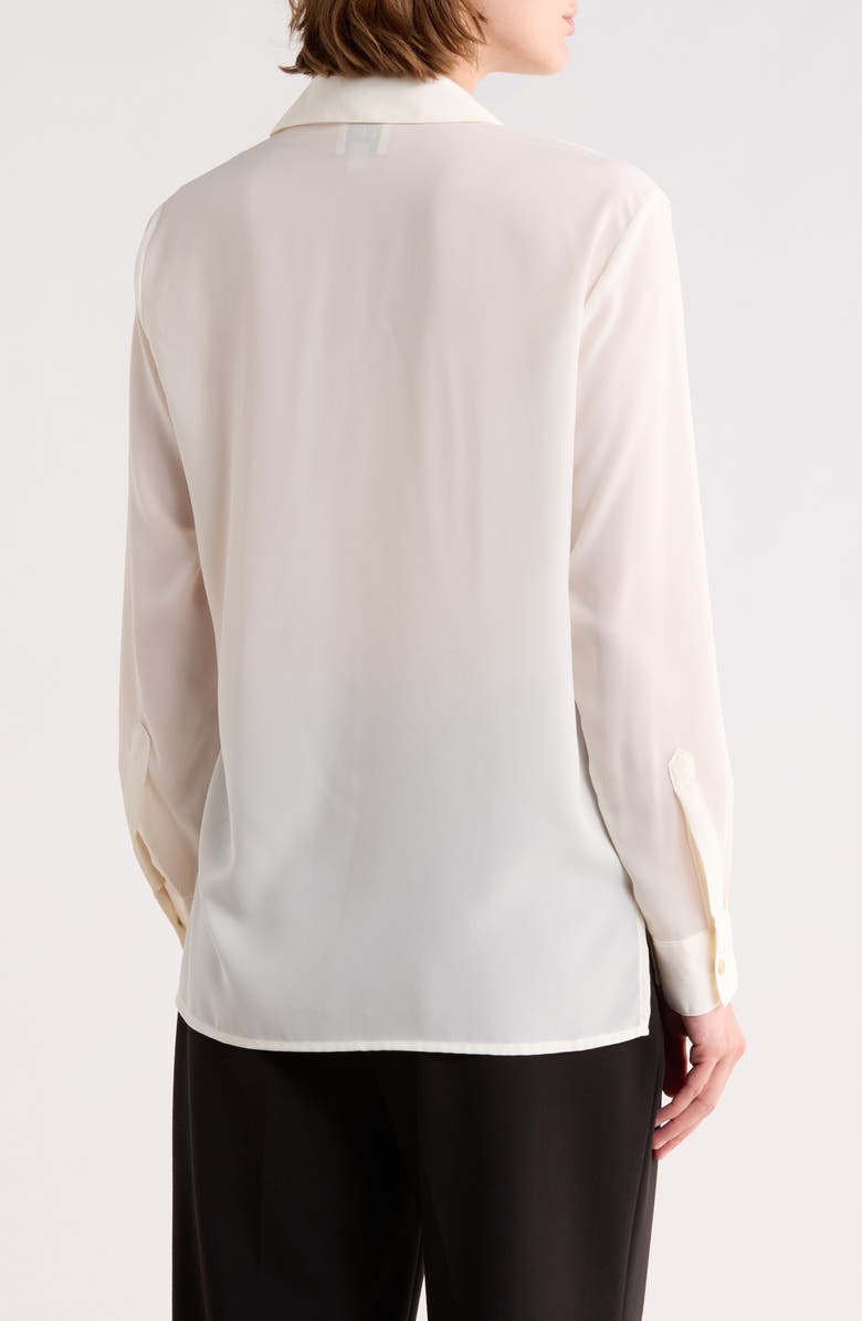 T Tahari Hidden Placket Long Sleeve Shirt, Alternate, color, Egret