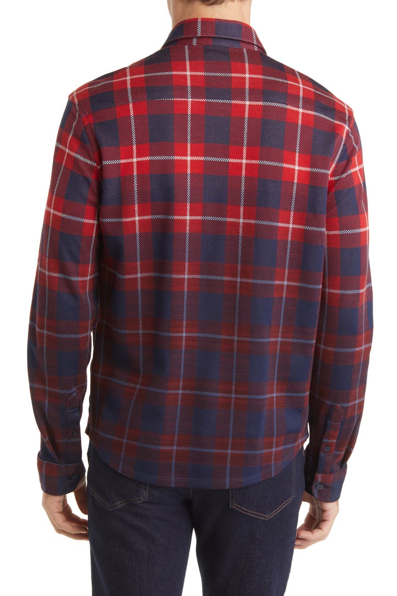 Plaid Jacquard Dip Dye Knit Button-Up Shirt, Alternate, color, ORANGE