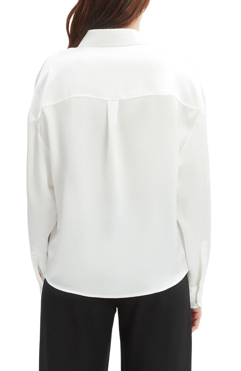 Bardot Luana Oversize Satin Button-Up Shirt, Alternate, color, Orchid White