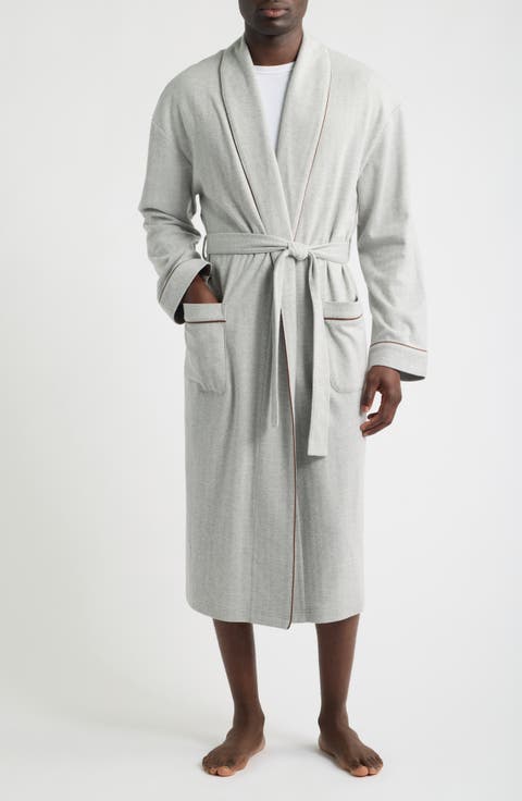 Frosted Herringbone Shawl Robe
