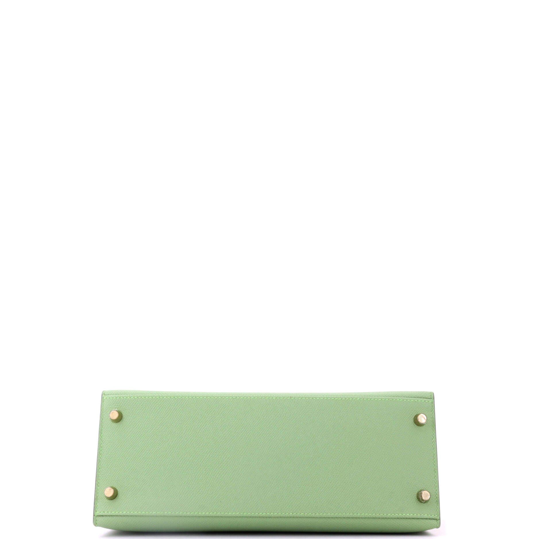Pre-Owned Hermes Kelly Handbag Green Epsom with Gold Hardware 28, Alternate, color, Vert Criquet