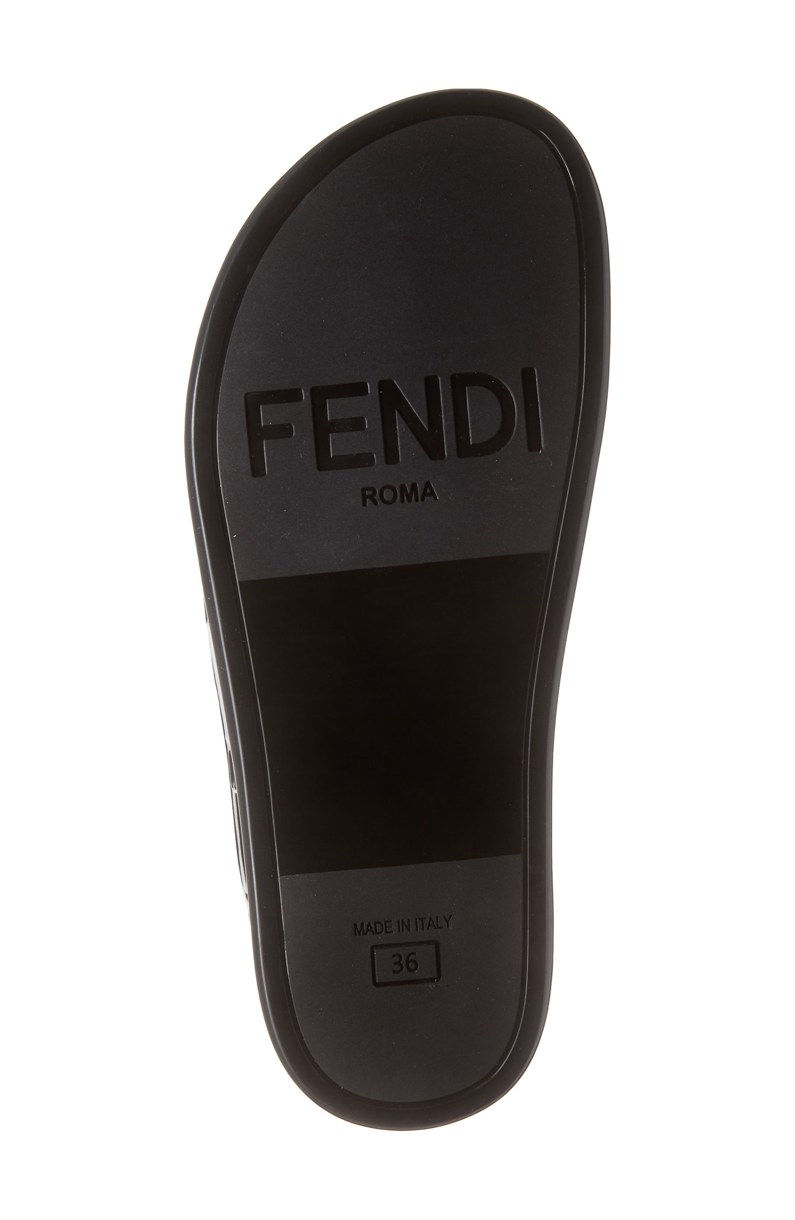 Fendi Woven FF Logo Slide Sandal, Alternate, color, 