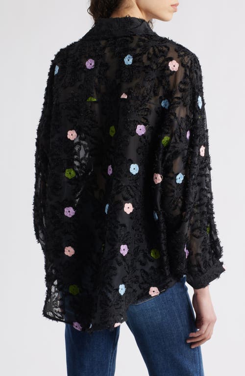Nikki Lund Emma Embellished Semisheer Button-up Shirt