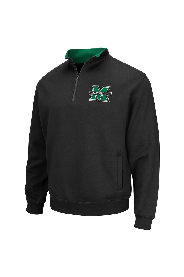 Men's Colosseum Black Marshall Thundering Herd Tortugas Logo Quarter-Zip Jacket, Alternate, color, Black