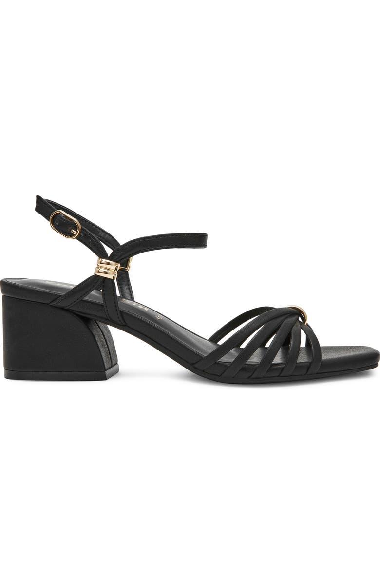 Anne Klein Mikayla Ankle Strap Sandal, Alternate, color, Black Pu