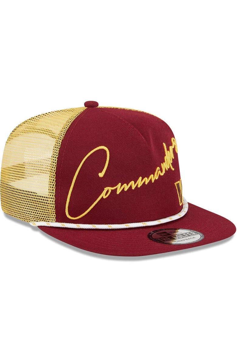 New Era Men's New Era Burgundy Washington Commanders Script Logo Golfer 9FIFTY Snapback Hat, Alternate, color, 