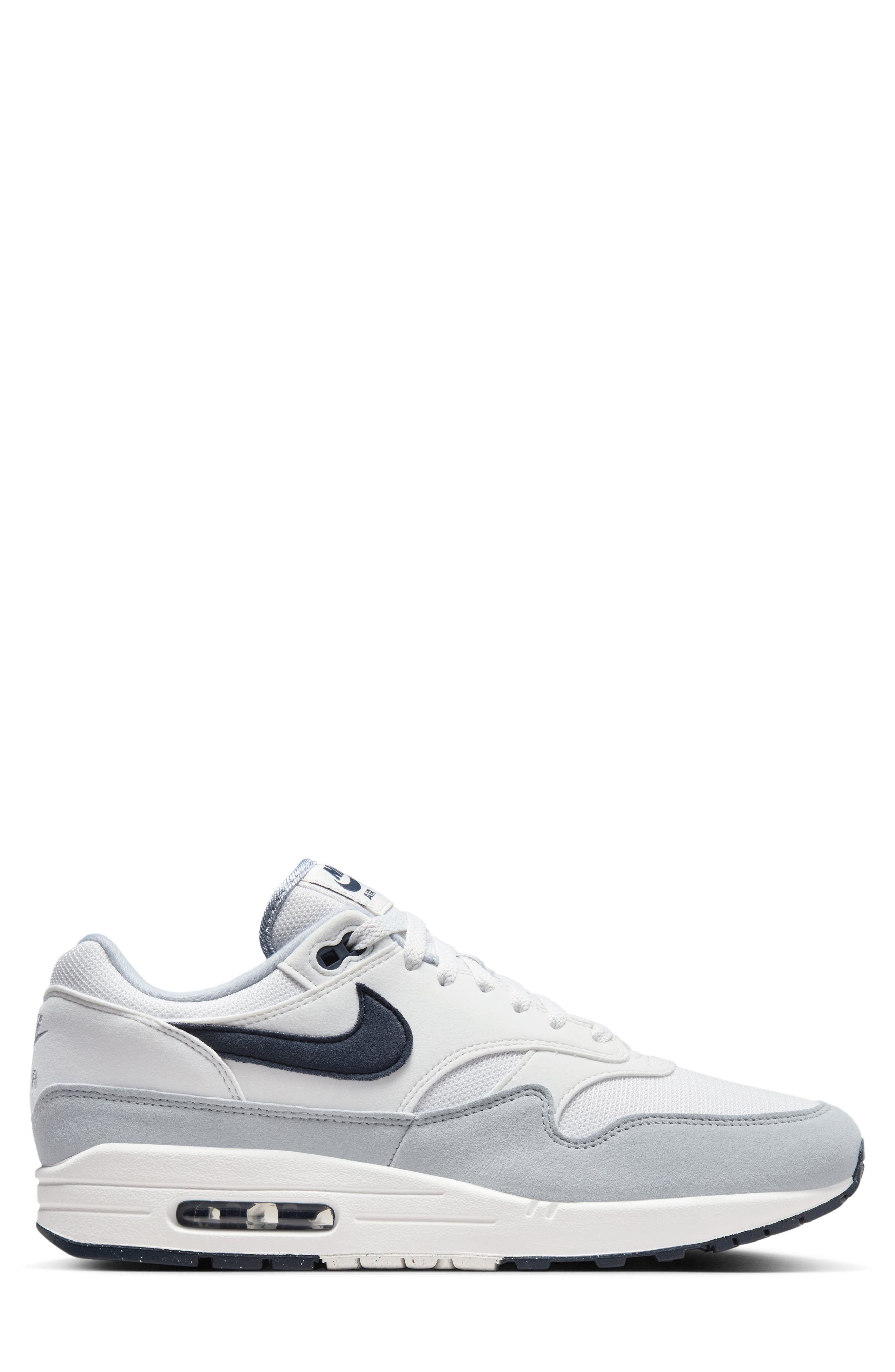 Air Max 1 Sneaker, Alternate, color, 002 PLTTNT/DKOBS