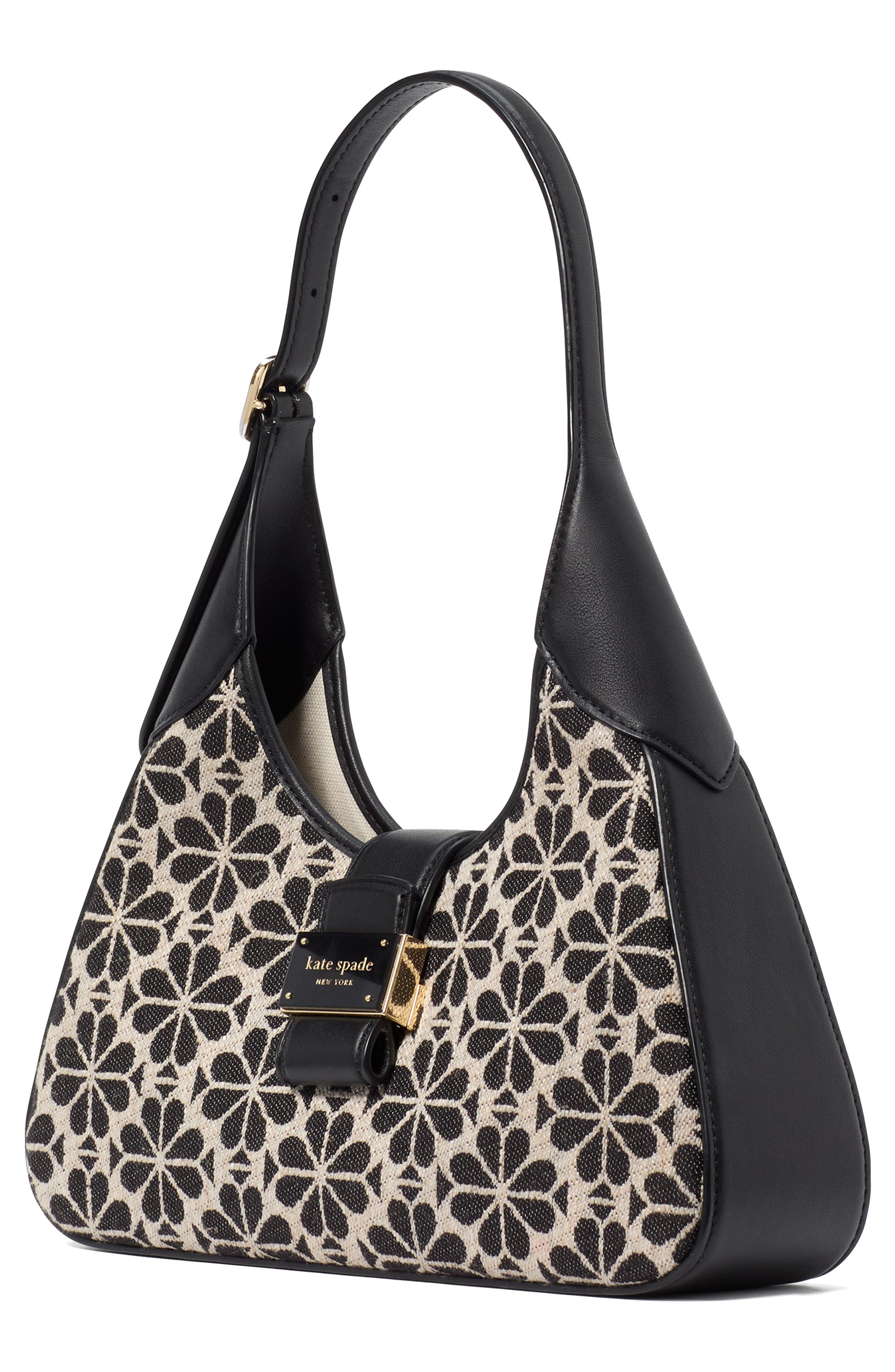 spade floral jacquard shoulder bag, Alternate, color, SAND MULTI