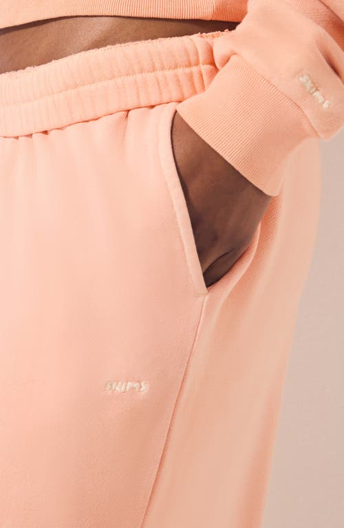 Skims French Terry Low Rise Straight Leg Pants In Pink