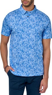 Brooklyn Brigade Slim Fit Abstract Floral Short Sleeve Polo