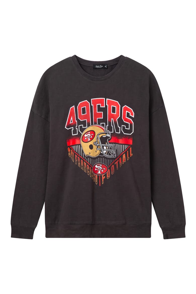 San Francisco 49ers Drop Shoulder Cotton Sweatshirt, Main, color, VINTAGE BLACK