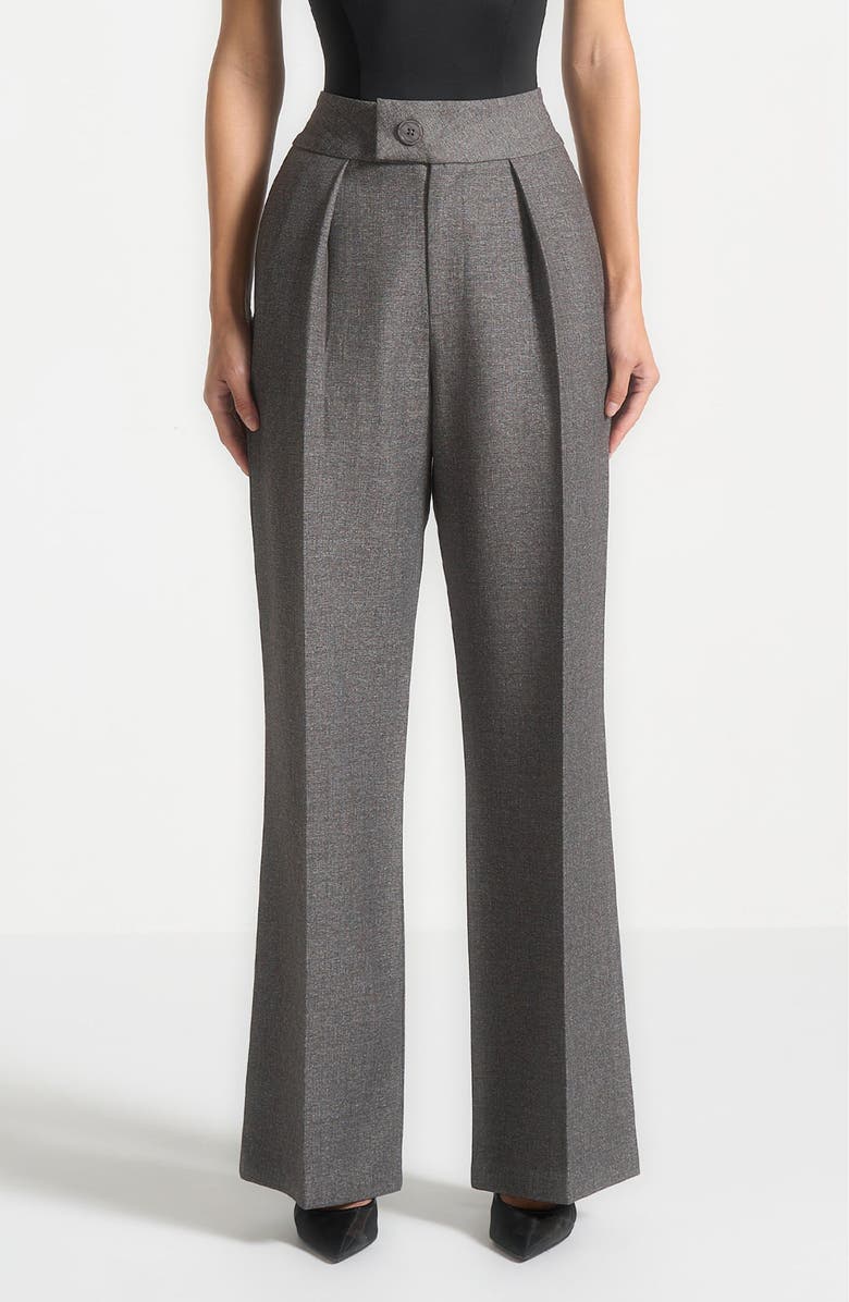 Manière De Voir Elsa High Waisted Tailored Trousers, Main, color, Grey Marl