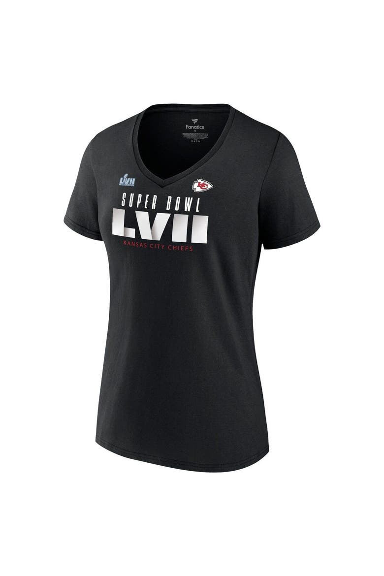 Women's Fanatics Branded Black Kansas City Chiefs Super Bowl LVII Varsity Roster V-Neck T-Shirt, Alternate, color, Black