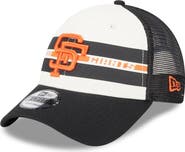 New Era Men's New Era White/Black San Francisco Giants Team Stripe Trucker 9FORTY Snapback Hat